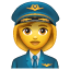 женщина-пилот Whatsapp U+1F469 ‍U+2708