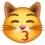 Поцелуй кошка эмоджи U+1F63D