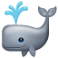 кит с фонтаном эмоджи U+1F433
